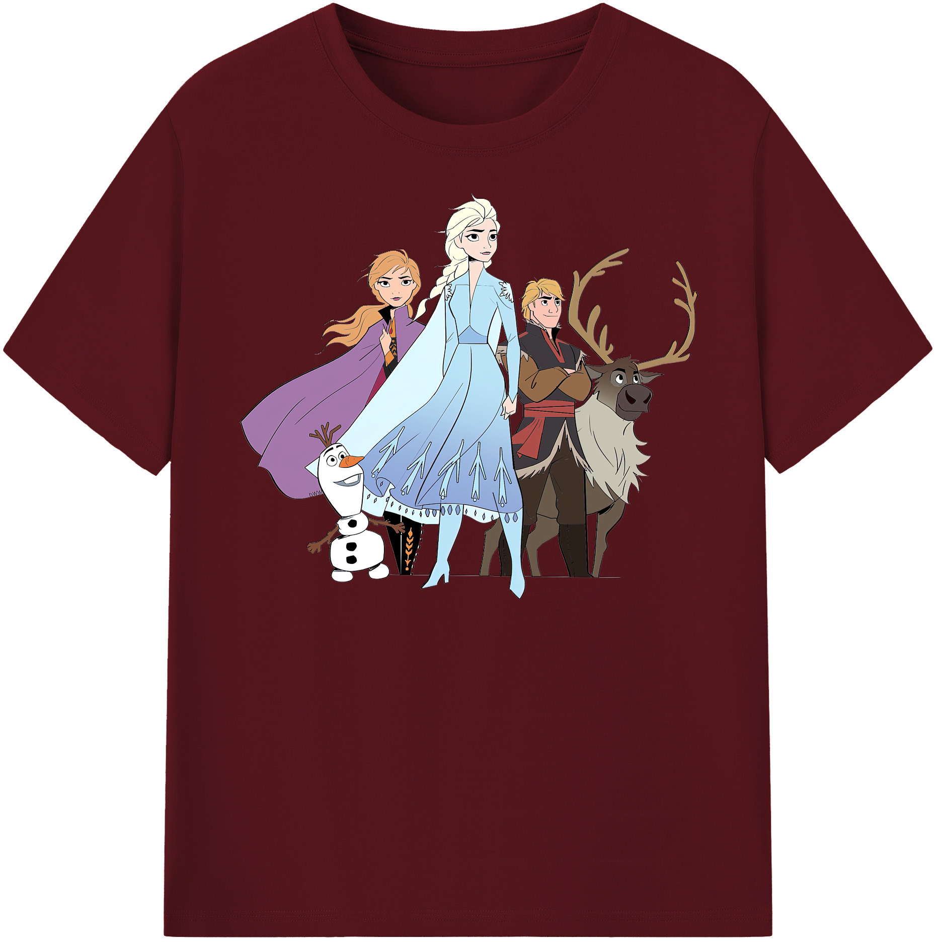 （画像用） アナと雪の女王 アンナ エルサ Frozen Anna Elsa 綿100％半袖Tシャツ（フロントプリント）